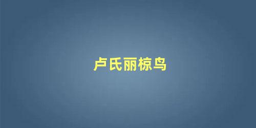 卢氏丽椋鸟
