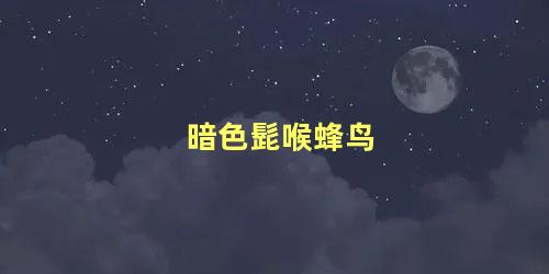 暗色髭喉蜂鸟