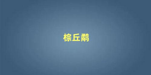 棕丘鹬